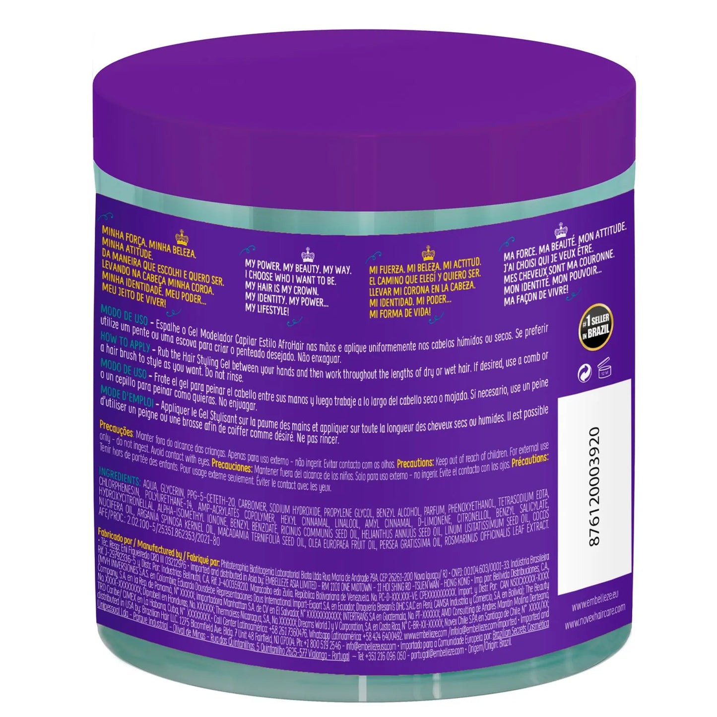 Gel para peinar el cabello AfroHair Style 500 ml