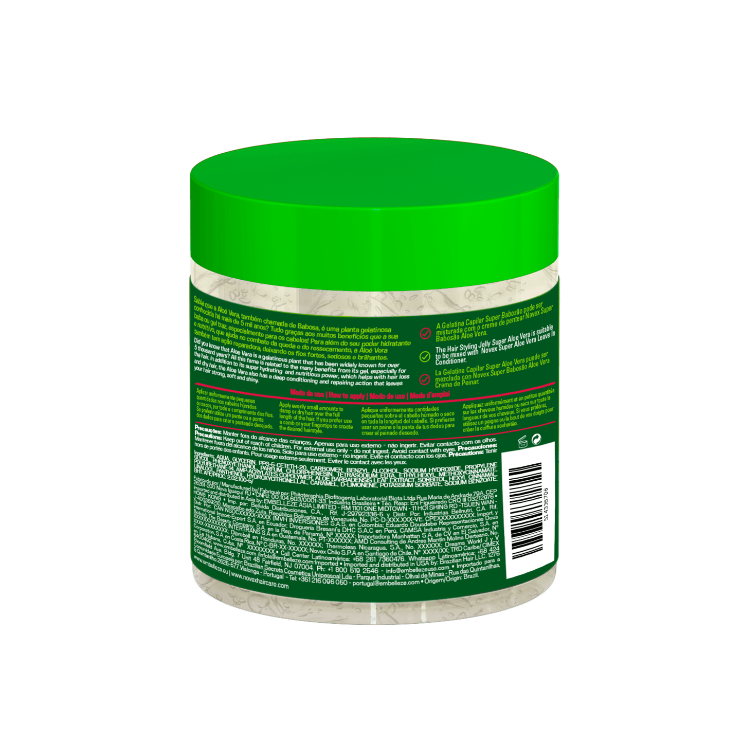 Novex Super Babosão Gelatina Fijadora Aloe Vera 500g